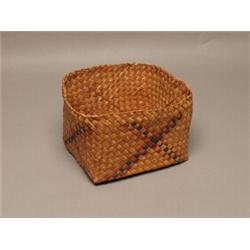 Haida Square Plaited Cedar Root Basket