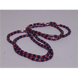 Double Strand Cobalt & White Heart Trade Bead