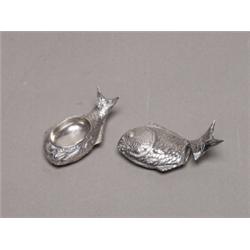 Sterling Fish Shaped Salt and Pepper