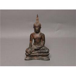 Cast Metal Seated Buddha Figure