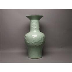Large Modern Pale Celadon Porcelain Vase 