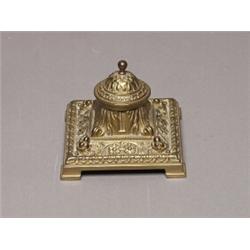 Victorian Brass Inkstand