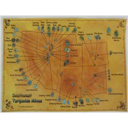 Laminated Southwest Turquoise Mines Poster