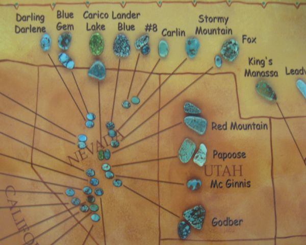 Laminated Southwest Turquoise Mines Poster