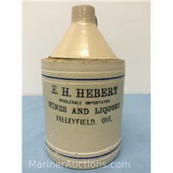 E.H. Hebert vintage pottery jug (10" high, 5.5" diameter)