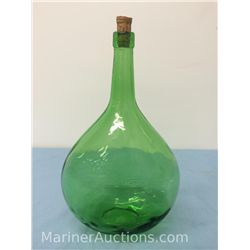 Vintage Italian green glass bottle