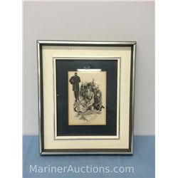 Antique framed lithograph