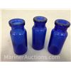 Image 1 : Three vintage cobalt blue miniature bottles