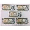 Image 2 : Lot of 5 Canadian $1 Canadian Notes in Sequence