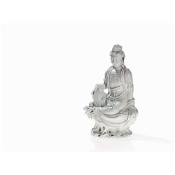 Blanc de Chine Dehua Figure of a Seated Guanyin, Qing Dynasty
