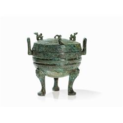 Lidded Bronze Vessel DING, Zhou Dynastie, 5th-4th C. BC