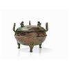 Image 1 : Bronze DING Vessel with Legs in the Shape of Bears, Han Dynasty