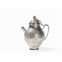 Silver Pitcher with Foliage and Bird Decoration, Tang Dynasty
