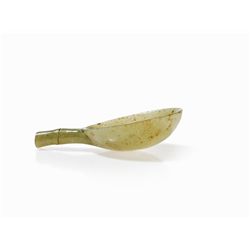 Jade Spoon with Bamboo-Shaped Handle, Ming Dynasty