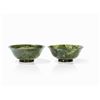 Image 2 : Pair of Spinach-Green Jade Bowls, 18th/19th C.