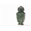 Image 2 : Jade Vase and Cover HU with Elephant Handles, 19th C.