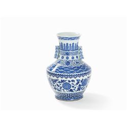 Blue and White Vase HU, Qianlong Mark and Period