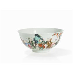 Famille-Rose Bowl with Mythological Garden Scene, Qing
