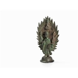 Bronze Figure of Buddha Maitreya with Flaming Mandorla, 6th C.