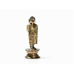 Gilt Bronze Figure of Buddha with Abhaya Mudra, 18th C.