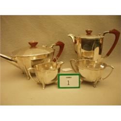 Four piece silver tea set hallmarked Sheffield 1946…