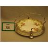 Image 1 : Doulton Burslem bonbon dish, handpainted with flowers and gilt on silver plated stand…