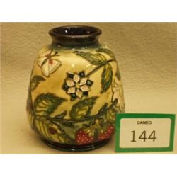 Moorcroft vase, 6" high decorated with summer fruits and butterflies…
