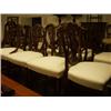 Image 1 : Set of eight (6+2) 19c Sheraton designed shield back dining chairs on tapering legs…