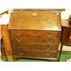 Image 1 : Georgian oak bureau with inlaid fitted interior and four graduated drawers…