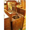 Image 1 : Georgian mahogany washstand with lift up dressing mirror on brass castors…