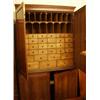 Image 1 : Oak four door estate cupboard with shaped pigeon holes and over thirty drawers…