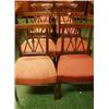 Image 1 : Set of four late 18c mahogany dining chairs with X framed backs and inlaid bars…