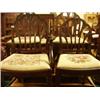 Image 1 : 19c style set of six (4+2) mahogany dining chairs with shaped backs…