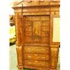 Image 1 : Dutch marquetry cabinet, interior comprising nine drawers and cupboard above the drawers…