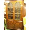 Image 1 : Georgian style walnut corner cupboard with fielded panels and astral glazed doors…