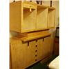 Image 1 : Art Deco style office suite in maple veneer comprising large desk, two cupboards and filing cupbo…