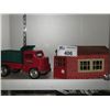 Image 1 : TIN TONKA DUMP TRUCK AND VINTAGE ENGINE HOUSE