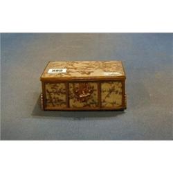 A 19th Century blue hardstone box with gilt metal mounts 6" £40-60...
