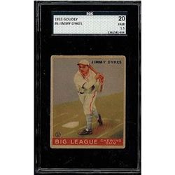 1933 Goudey Jimmy Dykes #6 Card SGC Grade 1.5 (20 Fair)