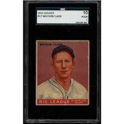 1933 Goudey #17 Watson Clark SGC 1 (10 Poor)