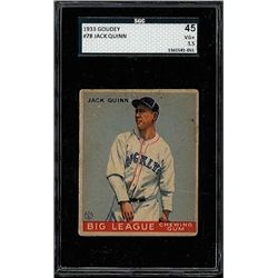 1933 Goudey #78 Jack Quinn SGC 3.5 (45 Very Good)