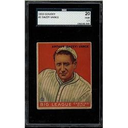 1933 Goudey #2 A.C. Dazzy Vance SGC 1.5 (20 Fair)