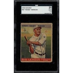 1933 Goudey #47 Heinie Manush SGC 1.5 (20 Fair)