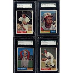 Lot of 4 1961 Topps Cards Robinson, O'Toole, Kindall