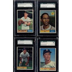 Lot of 4 SGC 1961 Topps Cards Zimmer, Burnside,