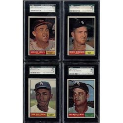 Lot of 4 SGC 1961 Topps Cards Gilliam, Kluszewski,