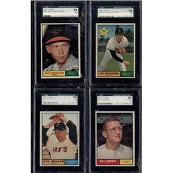 Lot of 4 SGC 1961 Topps Cards Miller, Grba, Nicholson,