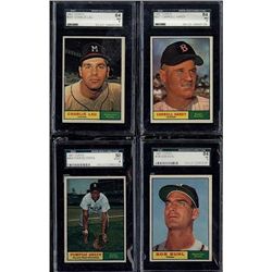 Lot of 4 SGC 1961 Topps Cards Green, Buhl, Lau, Hardy