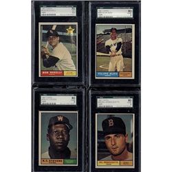 Lot of 4 SGC 1961 Topps Alou, Roselli, Stevens,