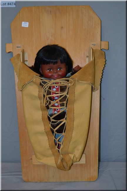 Plastic Inuit doll papoose in carrier made by local Canada native ...